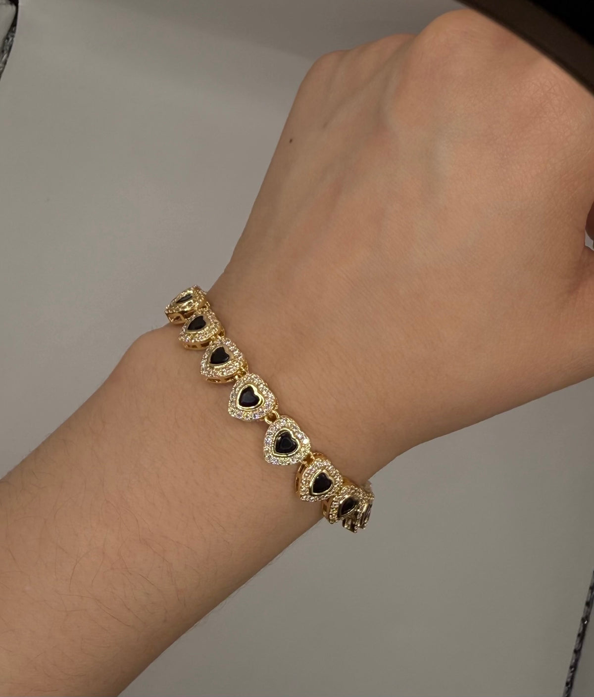 Black Heart Bling Bracelet