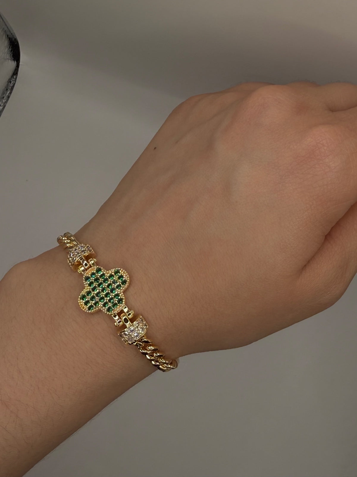 Green charm bracelet